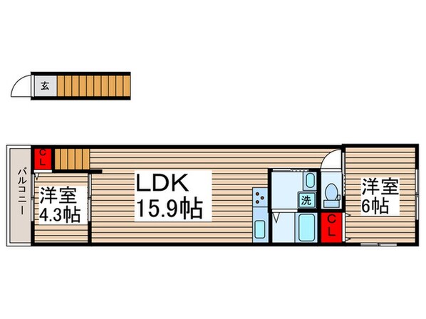 Like高野山B棟の物件間取画像